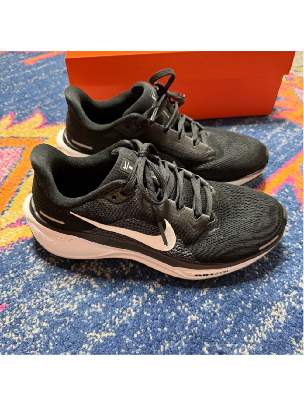 Nike Pegasus 41 Air Zoom Black White Athletic Shoes Size 8